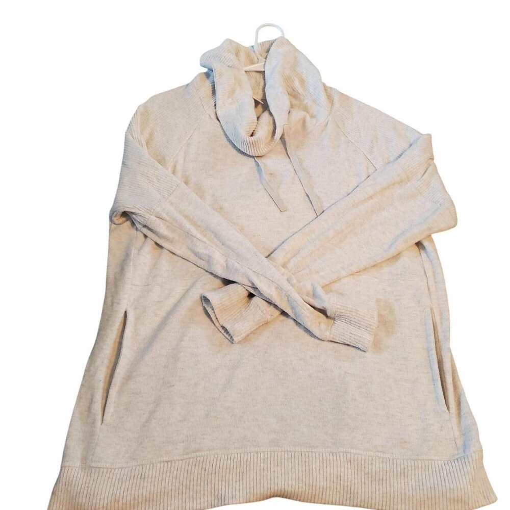 Vintage Lounge Winter Turtleneck Sweater Plus Size White Heather Academia